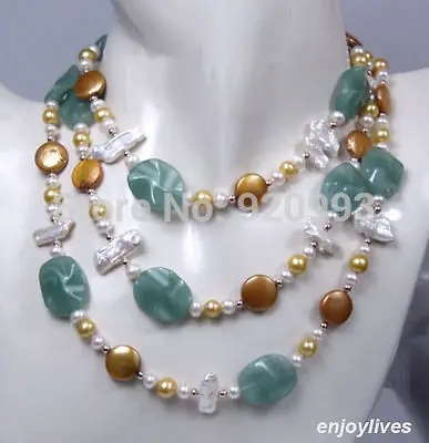Wholesale&FREE P&P***Multicolor Real Yellow White Coin Baroque Pearl Green Jade Clasp Necklace (C0309)
Wholesale&FREE P&P***Multicolor Real Yellow White Coin Baroque Pearl Green Jade Clasp Necklace (C0309)