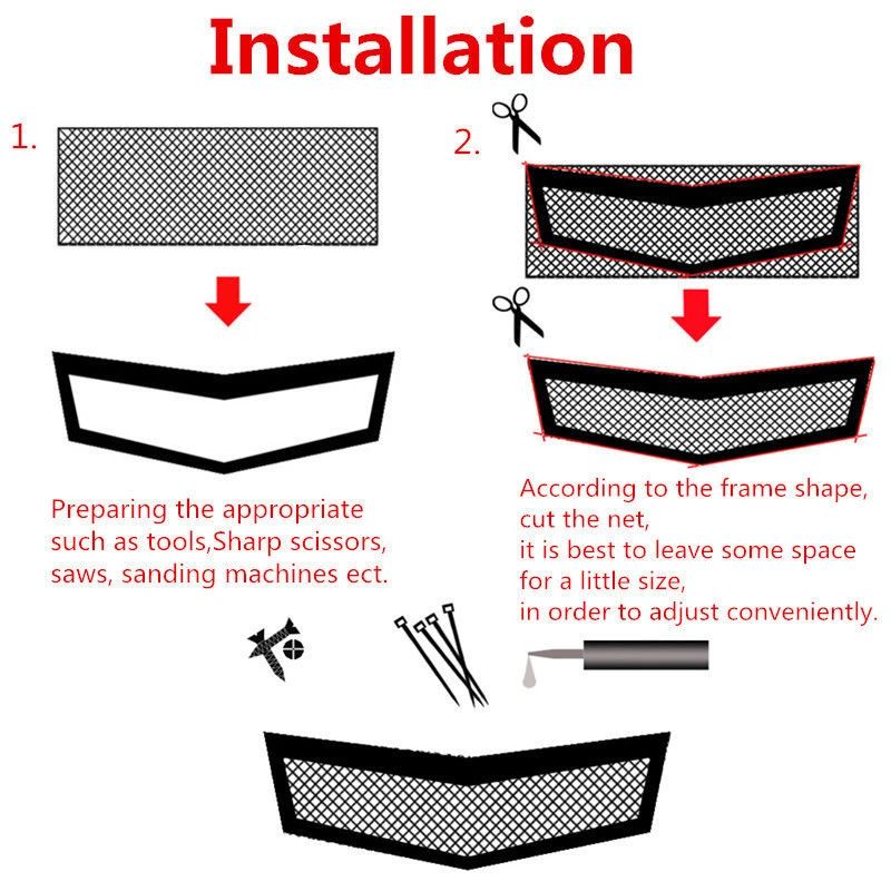 JX-LCLYL 100*33cm Universal Aluminum Car Vehicle Mesh Grille Net Vent Grill Section