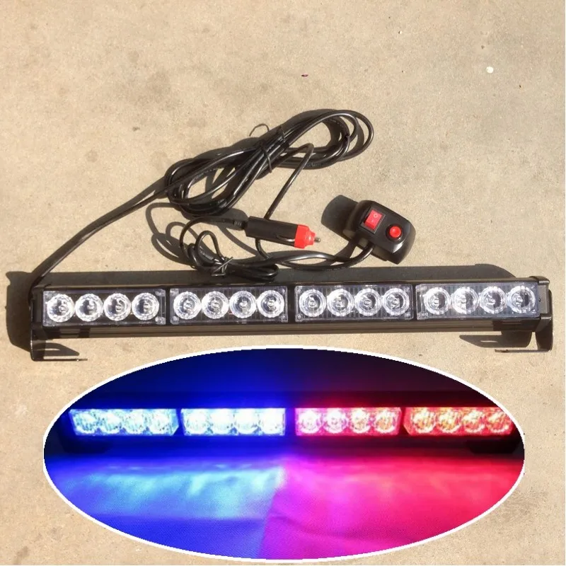 

16 led Car strobe light bar Grill warning light Emergency Signal lamp Police Beacon flash safety driving light for Truck SUV