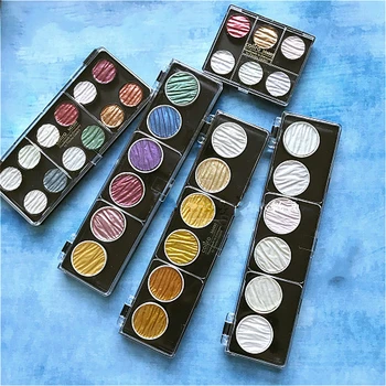 German Finetec pearlescent handmade solid watercolor pigment Rainbow Magic Galaxy 6 colors/12 colors set
German Finetec pearlescent handmade solid watercolor pigment Rainbow Magic Galaxy 6 colors/12 colors set