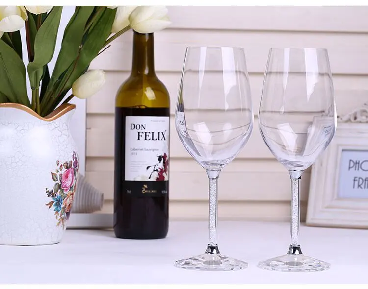 Image LS 2X Crystal Red Wine Glasses Wedding Toasting Flutes Personalized Glassware
