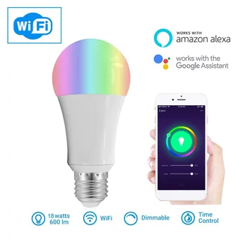 18W Dimmable Light Bulb Smart WIFI LED Bulb RGB Multicolor Light Phone Remote Control Compatible with Alexa Google Tmall Genie
18W Dimmable Light Bulb Smart WIFI LED Bulb RGB Multicolor Light Phone Remote Control Compatible with Alexa Google Tmall Genie