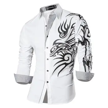 Sportrendy Men's Shirt Dress Casual Long Sleeve Slim Fit Fashion Dragon Stylish JZS043 White2
Sportrendy Men's Shirt Dress Casual Long Sleeve Slim Fit Fashion Dragon Stylish JZS043 White2