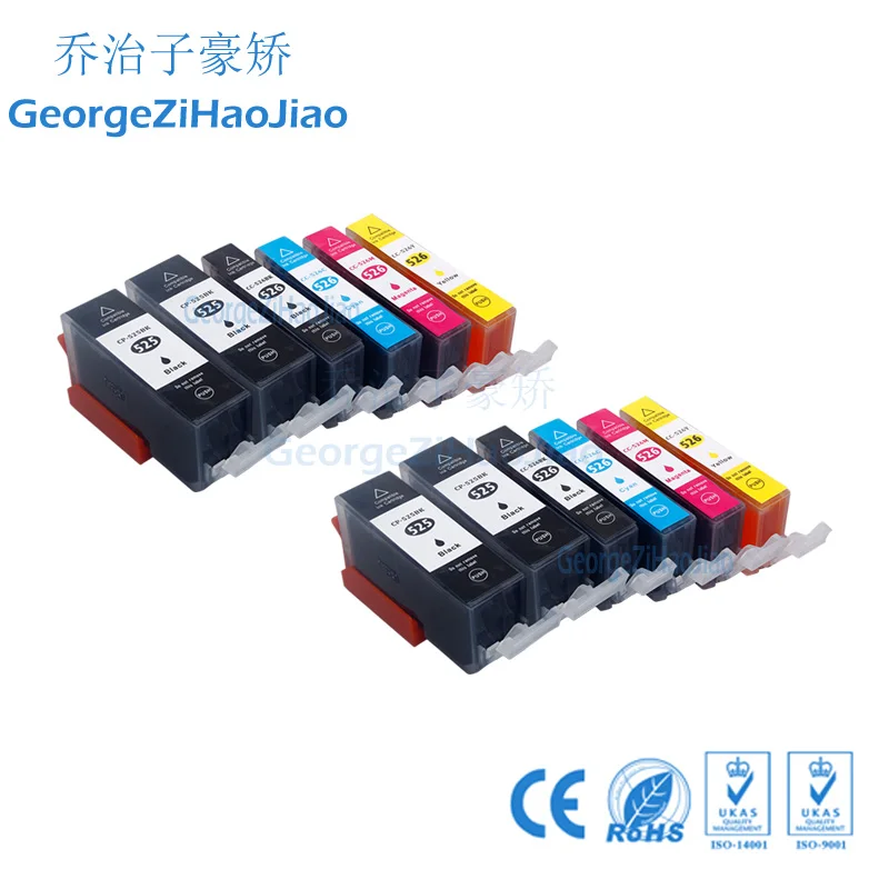 12 шт. 525XL Совместимый картридж для Canon PGI525 iP4850 iP4950 MG5150 MG5250 MG6150 MG8150 MX885 MG5350 MG6250 |