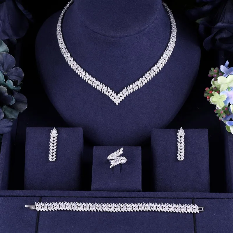 janeklly trendy Wedding Necklace Earrings For Women Accessories Clear Cubic Zirconia Bridal Jewelry Sets pendientes mujer moda
janeklly trendy Wedding Necklace Earrings For Women Accessories Clear Cubic Zirconia Bridal Jewelry Sets pendientes mujer moda