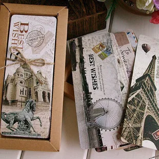 

30pcs/set Different European Scenes Vintage France Paris Eiffel Tower Bookmark Stationery School Office Supply Escolar Papelaria