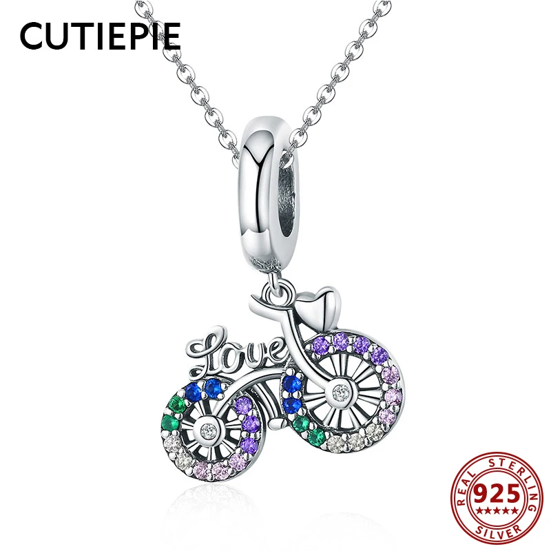 CUTIEPIE Popular Real 925 Sterling Silver Charms Clear CZ Love Bicycle Necklace for Women Crystal Pendant Necklace Jewelry Gifts
CUTIEPIE Popular Real 925 Sterling Silver Charms Clear CZ Love Bicycle Necklace for Women Crystal Pendant Necklace Jewelry Gifts