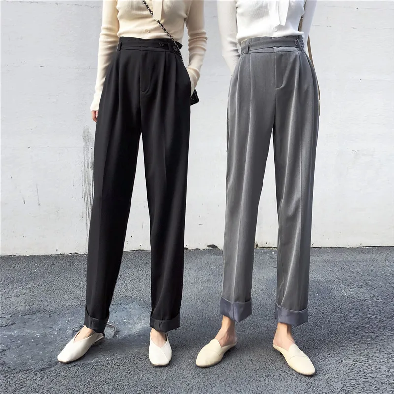 Casual Korean Pants Ulzzang Solid High Waist Ankle-length Pocket Pants Fashion Famale Harajuku Belt Elegant Ladies Harem Pants
Casual Korean Pants Ulzzang Solid High Waist Ankle-length Pocket Pants Fashion Famale Harajuku Belt Elegant Ladies Harem Pants