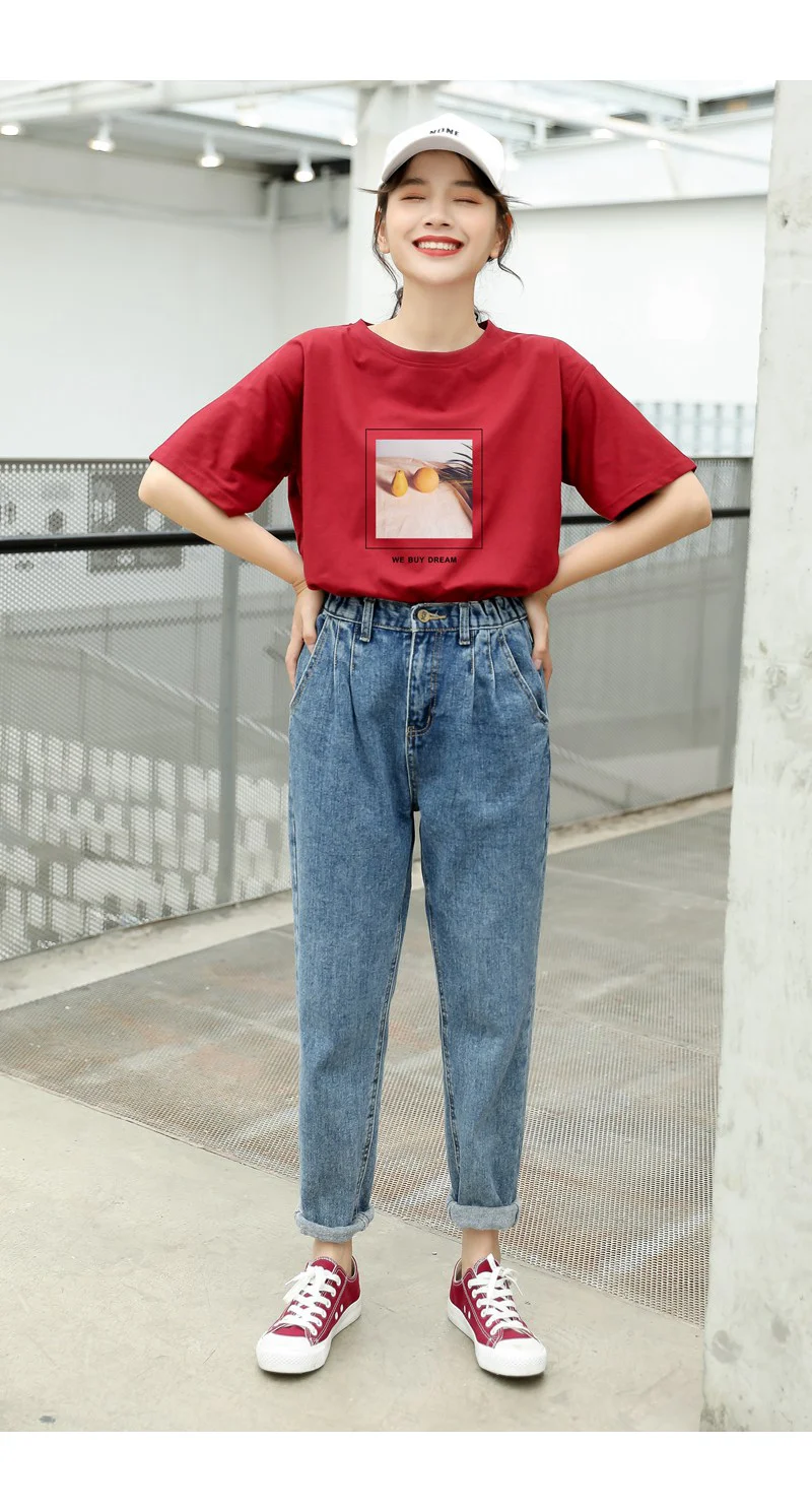 Summer New Harajuku Short Sleeve Funny Printed T Shirt Women O-neck Cotton Tops Tee Shirt Femme Streetwear Casual Korean Clothes (7)