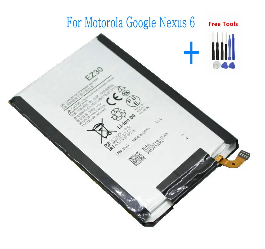 Ciszean 1x EZ30 3220mAh /12.2Wh Replacement Battery For Motorola Nexus 6 Google XT1115 XT1110 xt1103 nexus6 Batteries + Tools
Ciszean 1x EZ30 3220mAh /12.2Wh Replacement Battery For Motorola Nexus 6 Google XT1115 XT1110 xt1103 nexus6 Batteries + Tools