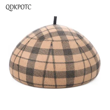 QDKPOTC 100%wool Fedoras Autumn Winter New Women Wool Felt Hat England Fashion Plaid Fight Attendant Beret Female Bowler Hats
QDKPOTC 100%wool Fedoras Autumn Winter New Women Wool Felt Hat England Fashion Plaid Fight Attendant Beret Female Bowler Hats