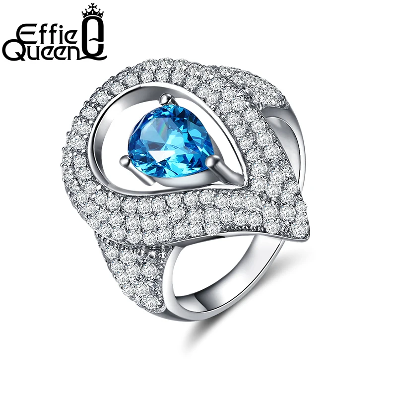 Effie Queen Unique Design Female Ring Pear Cut AAA Cubic Zirconia Silver Color Ring For Women Wedding Jewelry Size6 7 8 9 DR152
Effie Queen Unique Design Female Ring Pear Cut AAA Cubic Zirconia Silver Color Ring For Women Wedding Jewelry Size6 7 8 9 DR152