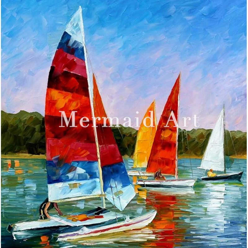 Hand Painted Oil Painting On Canvas For Abstract Seascape Catamaran Thick Palette Knife Painting Living Room Wall Decor Artwork
Hand Painted Oil Painting On Canvas For Abstract Seascape Catamaran Thick Palette Knife Painting Living Room Wall Decor Artwork