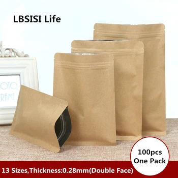 LBSISI Life 100pcs Kraft Paper Bag Aluminum Film Zip Lock Food Snack Tea Candy Oil Water Proof Bag Packing Paper Bag
LBSISI Life 100pcs Kraft Paper Bag Aluminum Film Zip Lock Food Snack Tea Candy Oil Water Proof Bag Packing Paper Bag