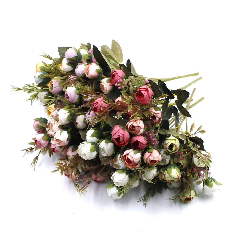 15 heads / 6 pack Pink Silk Tea Bridal Bouquet for Wedding New Year's Christmas Decoration artificial fake artificial flower pla
15 heads / 6 pack Pink Silk Tea Bridal Bouquet for Wedding New Year's Christmas Decoration artificial fake artificial flower pla