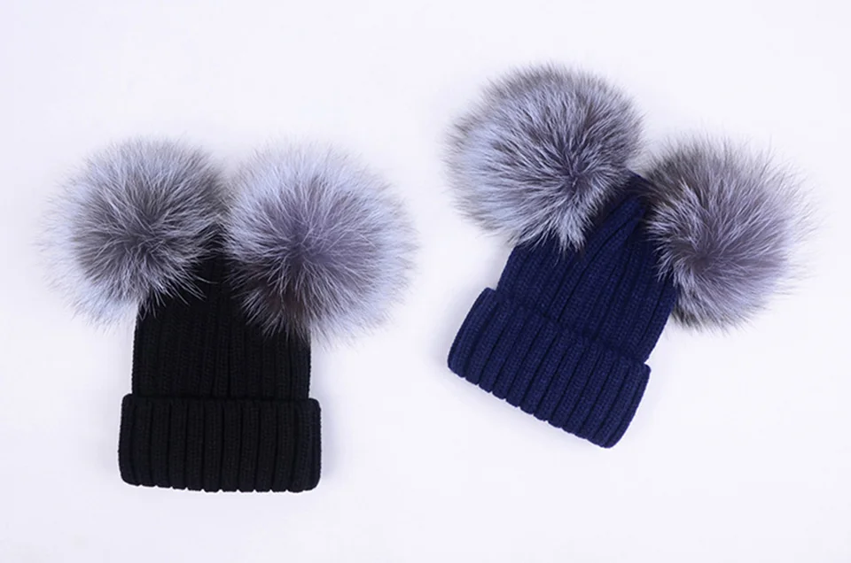 Luxurious 100% Real Silver Fox Fur Pompoms For Winter Hat 15cm Genuine Fur Pom For Bag Hats Cap Scarf Gloves (23)