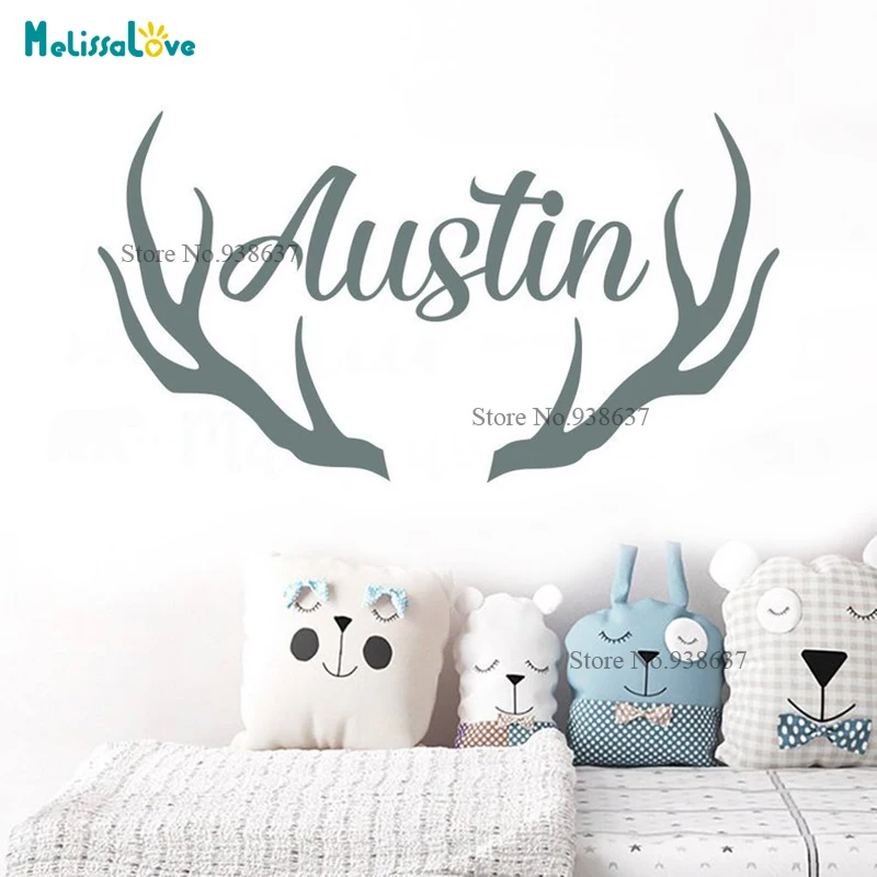 Reindeer horn Custom Name Antlers Deer Personalised Baby Room Decor Decal For Home Boy Girl Wall Sticker Wallpaper Mural BA073
Reindeer horn Custom Name Antlers Deer Personalised Baby Room Decor Decal For Home Boy Girl Wall Sticker Wallpaper Mural BA073