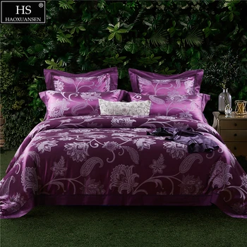 22Momme Mulberry Silk Jacquard 6Pcs Bedding Sets Purple Luxury European Palace Style King Size Duvet Cover Bed Sheet Pillowcase
22Momme Mulberry Silk Jacquard 6Pcs Bedding Sets Purple Luxury European Palace Style King Size Duvet Cover Bed Sheet Pillowcase
