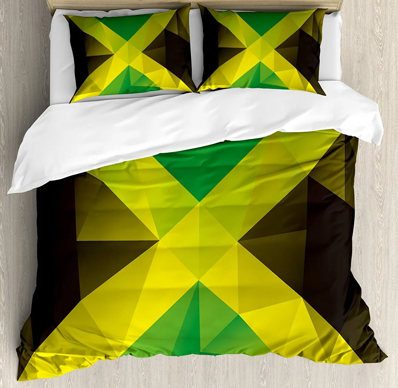 Jamaican Duvet Cover Set Triangular Polygon Design Abstract Flag Geometric National Symbol Decorative 4 Piece Bedding Set
Jamaican Duvet Cover Set Triangular Polygon Design Abstract Flag Geometric National Symbol Decorative 4 Piece Bedding Set