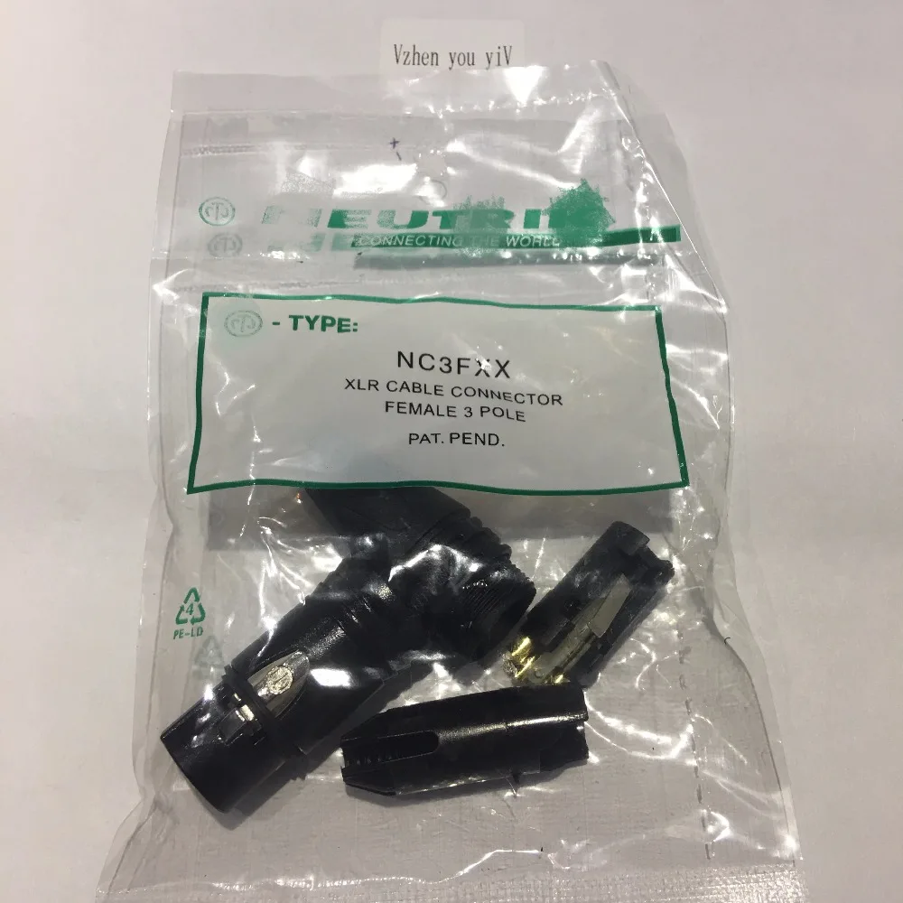 10 PCS/lot for NEUTiR NC3FXX Female A set of 3 pin XLR Connector Black Original!
10 PCS/lot for NEUTiR NC3FXX Female A set of 3 pin XLR Connector Black Original!