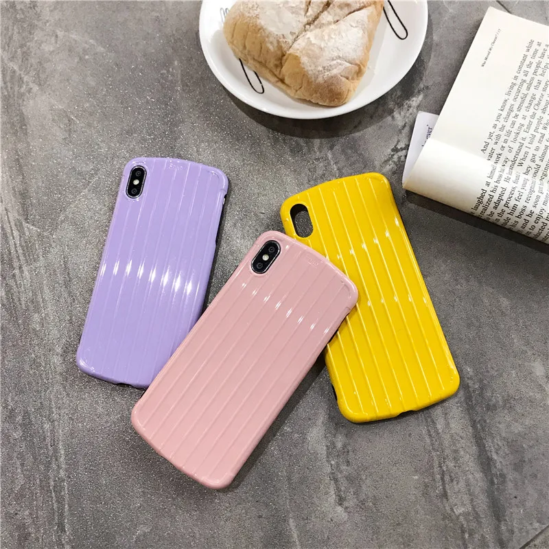 Woman's New Suitcase Design Shockproof Cover For iphone X XR XS MAX Candy Colors Protective Cases For iphone 6 6S 7 8 Plus Funda
Woman's New Suitcase Design Shockproof Cover For iphone X XR XS MAX Candy Colors Protective Cases For iphone 6 6S 7 8 Plus Funda