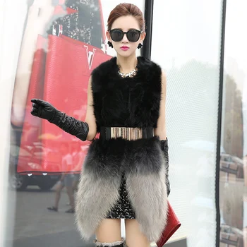 Gradual color natural raccoon dog fur waistcoats women long style contrast color real fur vests 2018 new autumn winter
Gradual color natural raccoon dog fur waistcoats women long style contrast color real fur vests 2018 new autumn winter