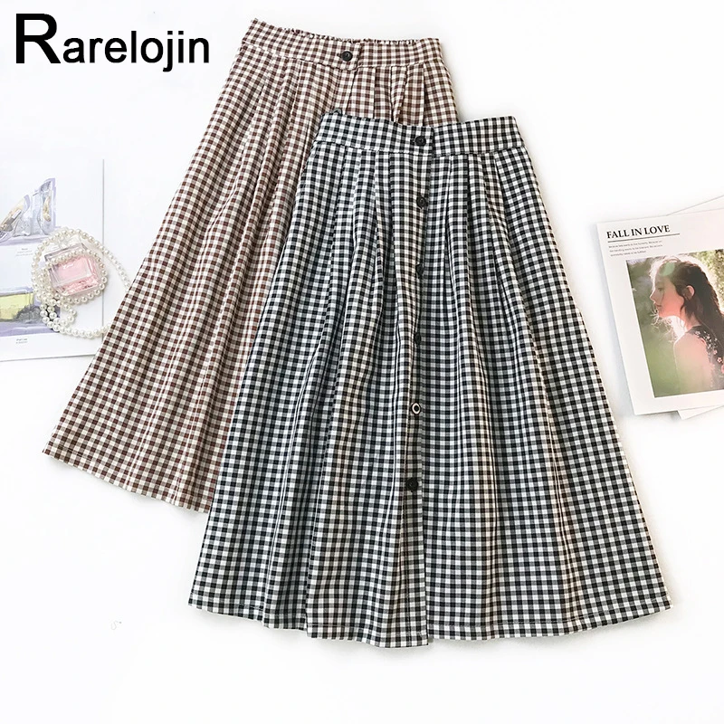 Spring summer skirt 2019 Korean women fashion high waist skirt retro literary plaid skirt femme midi skirts womens skirt clothes
Spring summer skirt 2019 Korean women fashion high waist skirt retro literary plaid skirt femme midi skirts womens skirt clothes