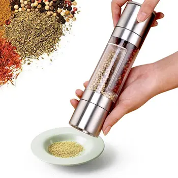 Stainless Steel Salt Pepper Mill 2 in 1 Salt Pepper Grinder Dual Hand Spice Mill With Ceramic Core Kitchen Gadget Tool
Stainless Steel Salt Pepper Mill 2 in 1 Salt Pepper Grinder Dual Hand Spice Mill With Ceramic Core Kitchen Gadget Tool