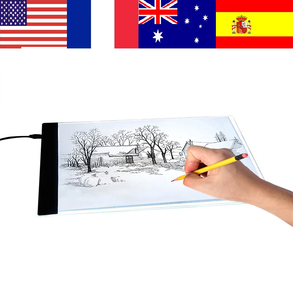 A4 Drawing Tablet LED Graphic Tablet Writing Painting Light Box Tracing Board Copy Pads Digital Artcraft Copy Table LED Board
A4 Drawing Tablet LED Graphic Tablet Writing Painting Light Box Tracing Board Copy Pads Digital Artcraft Copy Table LED Board