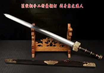 HandMade High Quallty Chinese Sword 8 Side Ch'in Jian Folded Steel Blade Ebony Sheath @3801
HandMade High Quallty Chinese Sword 8 Side Ch'in Jian Folded Steel Blade Ebony Sheath @3801
