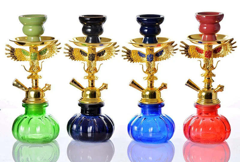 Pumpkin Hookah Nargile Smoking Set 28cm Tall Sheesha Smoker Goza Hubbly Hubbly Water Pipe Disposable Mouthpieces and Tong (1)