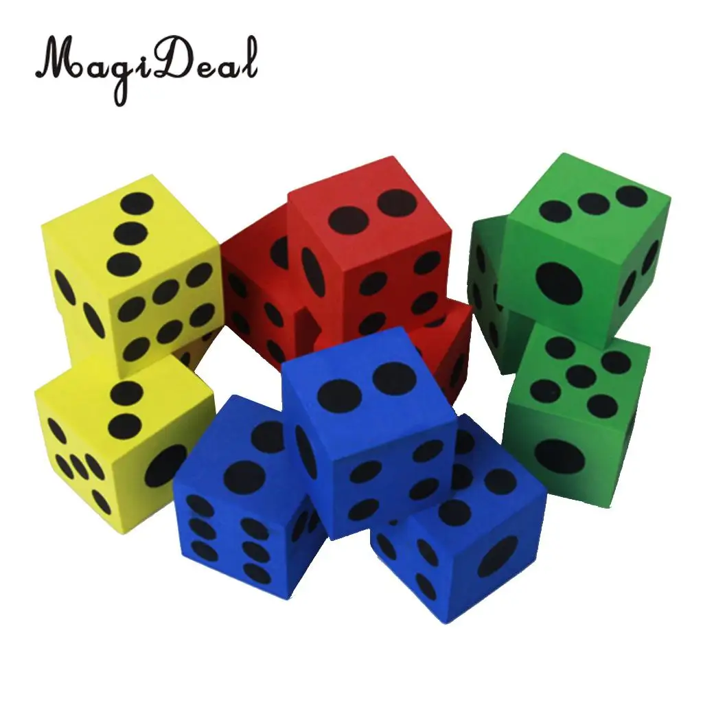 12Pcs/Set Soft Foam 6 Side Dices Maths Dice for Kids Children Learning Playing Games Classroom Teaching Aids Novelty Toys
