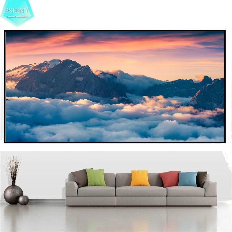 PSHINY 5D DIY Diamond embroidery Alps in the clouds Landscape Picture Full Round rhinestone mosaic Diamond Painting cross stich
PSHINY 5D DIY Diamond embroidery Alps in the clouds Landscape Picture Full Round rhinestone mosaic Diamond Painting cross stich