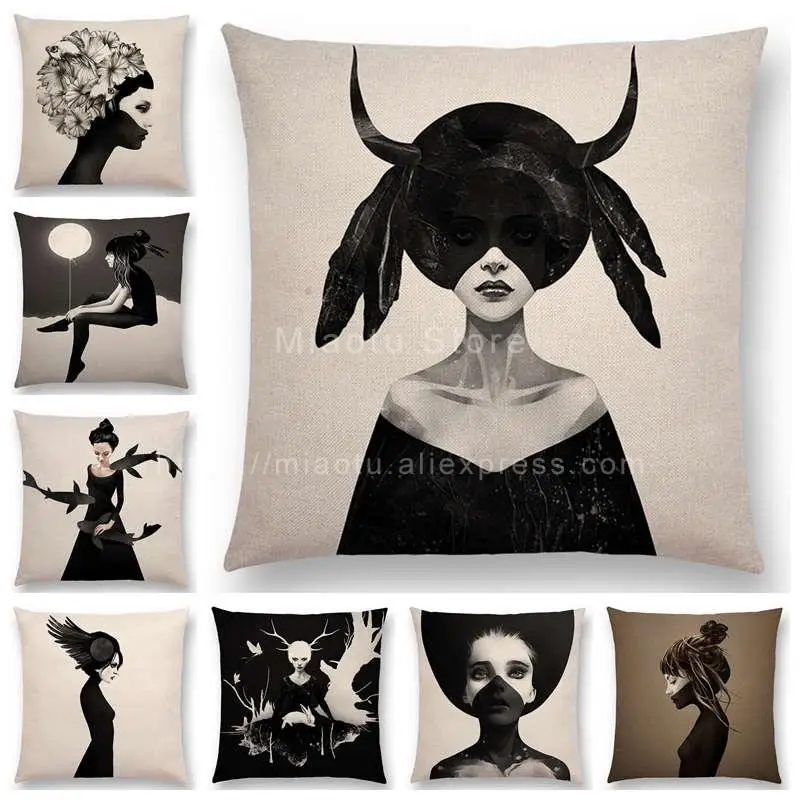 New Black White Style Wonder GirlSofa Pillow Case Elegant Lady Miracle Beauty Portrait Noble Mind Gorgeous Ideas Cushion Cover
New Black White Style Wonder GirlSofa Pillow Case Elegant Lady Miracle Beauty Portrait Noble Mind Gorgeous Ideas Cushion Cover