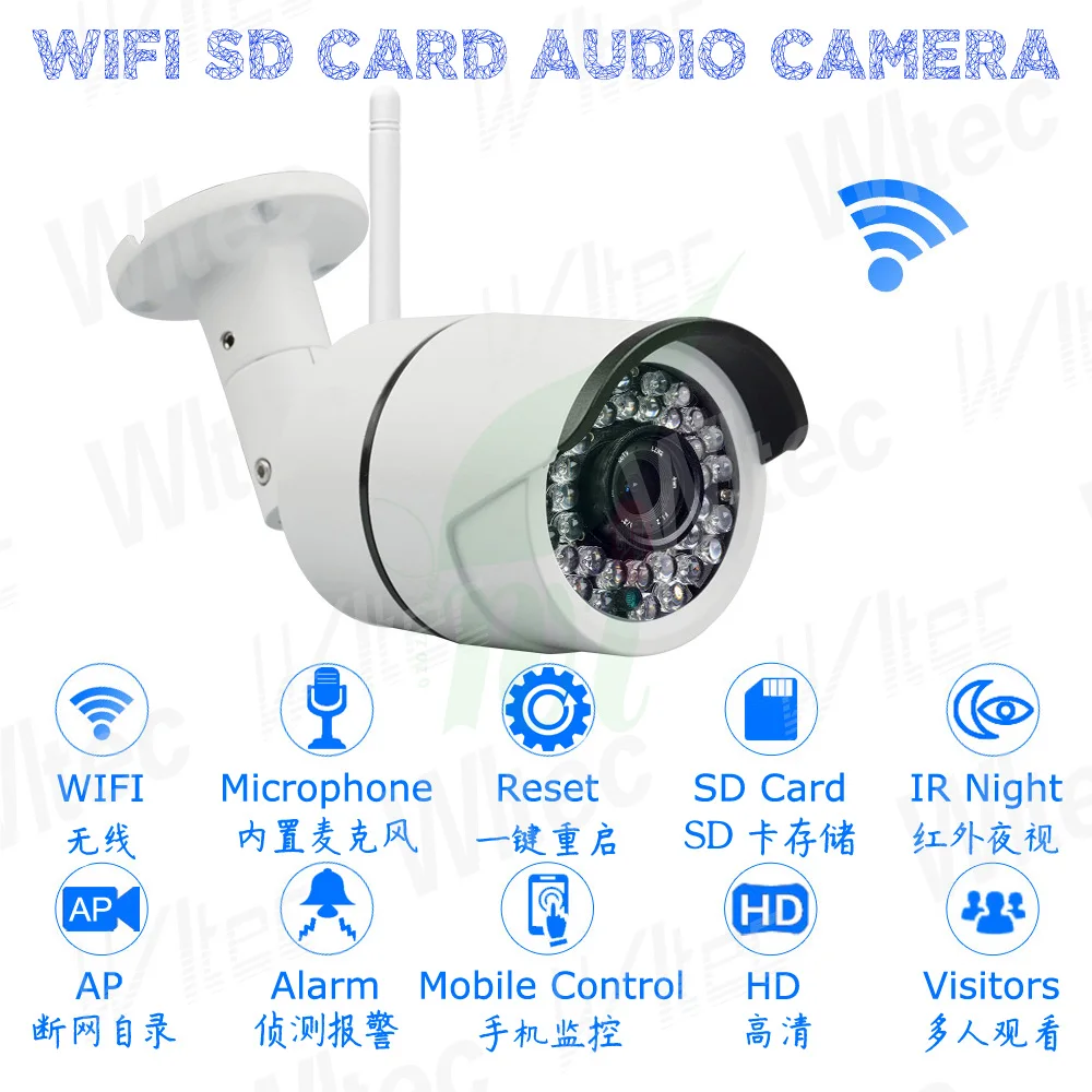 Водонепроницаемая камера видеонаблюдения WItec с функцией сброса звука Wi Fi IPC 1080P