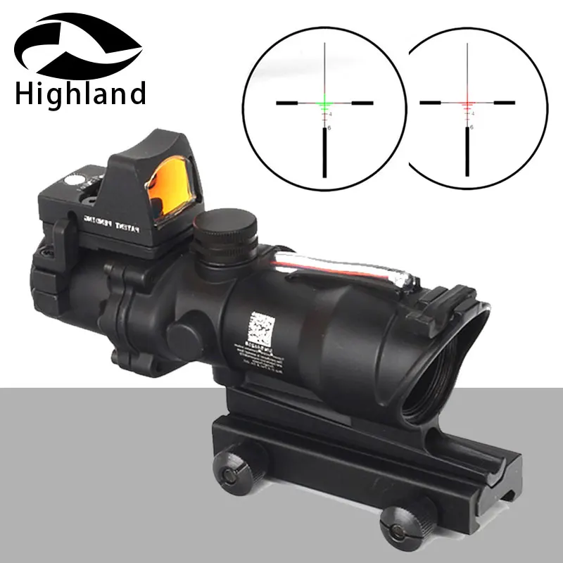 Hunting .223 .308 Caliber Rifle ACOG 4X32 Real Fiber Optics Chevron BDC Reticle Red Green Illuminated Riflescope
Hunting .223 .308 Caliber Rifle ACOG 4X32 Real Fiber Optics Chevron BDC Reticle Red Green Illuminated Riflescope
