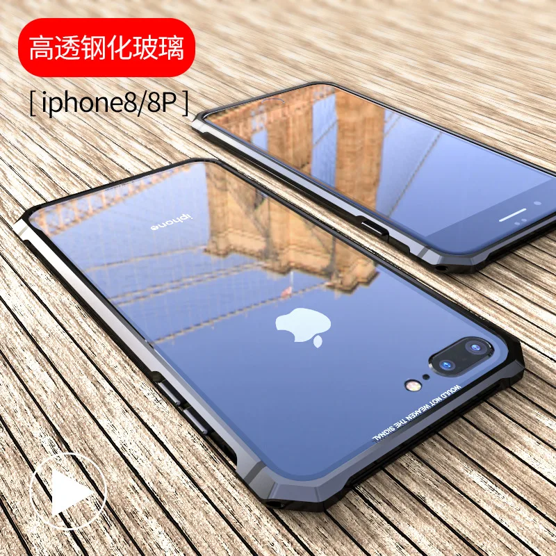 For iPhone 7 8 Cover Case Luxury Hard Protective Metal Aluminum Frame Transparent Tempered Glass Back Cover for 7 8 plus Cover
For iPhone 7 8 Cover Case Luxury Hard Protective Metal Aluminum Frame Transparent Tempered Glass Back Cover for 7 8 plus Cover