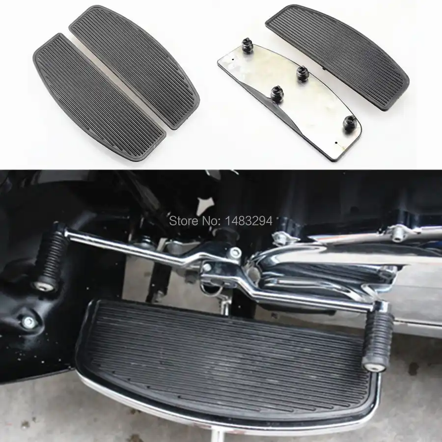 Black Wide Foot Peg Footrests Fit For Harley Sportster Dyna Touring FLSTC FLHTC
