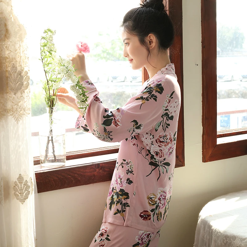 Women Cotton Pajamas Long Sleeve Floral Printing Sleepwear Autumn Thin Korean Leisure Cute Princess Home Clothes Two-piece Set
Women Cotton Pajamas Long Sleeve Floral Printing Sleepwear Autumn Thin Korean Leisure Cute Princess Home Clothes Two-piece Set