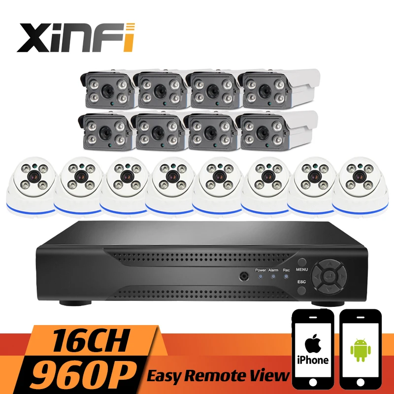 XINFI 16CH Surveillance System Indoor&Outdoor 8 dome&8 bullet 1080P NVR 960P IP cameras HD Home Security Camera System CCTV kit
XINFI 16CH Surveillance System Indoor&Outdoor 8 dome&8 bullet 1080P NVR 960P IP cameras HD Home Security Camera System CCTV kit