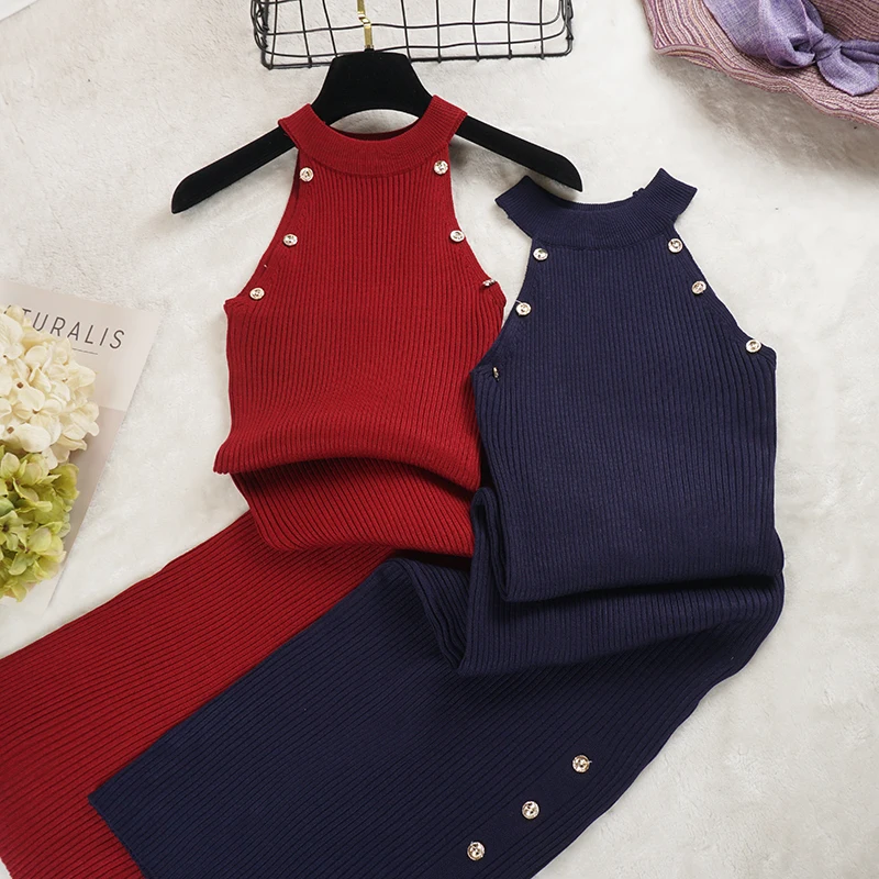 2018 New Women Halter Dress Summer Autumn Button Sleeveless Long Knitted Dress Female Slim Bodycon Tank Dress Vestidos RH855
2018 New Women Halter Dress Summer Autumn Button Sleeveless Long Knitted Dress Female Slim Bodycon Tank Dress Vestidos RH855