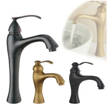 Copper European-style faucet antique platform basin cold-hot mixing faucet bathroom black faucet
Copper European-style faucet antique platform basin cold-hot mixing faucet bathroom black faucet