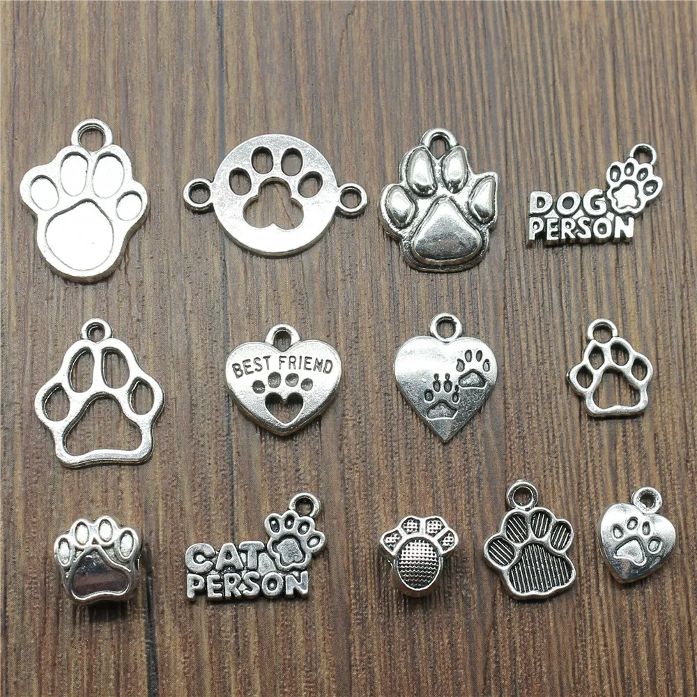 Paw Charms Antique Silver Color Dog Paw Pendant Charms Cute Cat Paw Charms Jewelry Accessories Craft
Paw Charms Antique Silver Color Dog Paw Pendant Charms Cute Cat Paw Charms Jewelry Accessories Craft