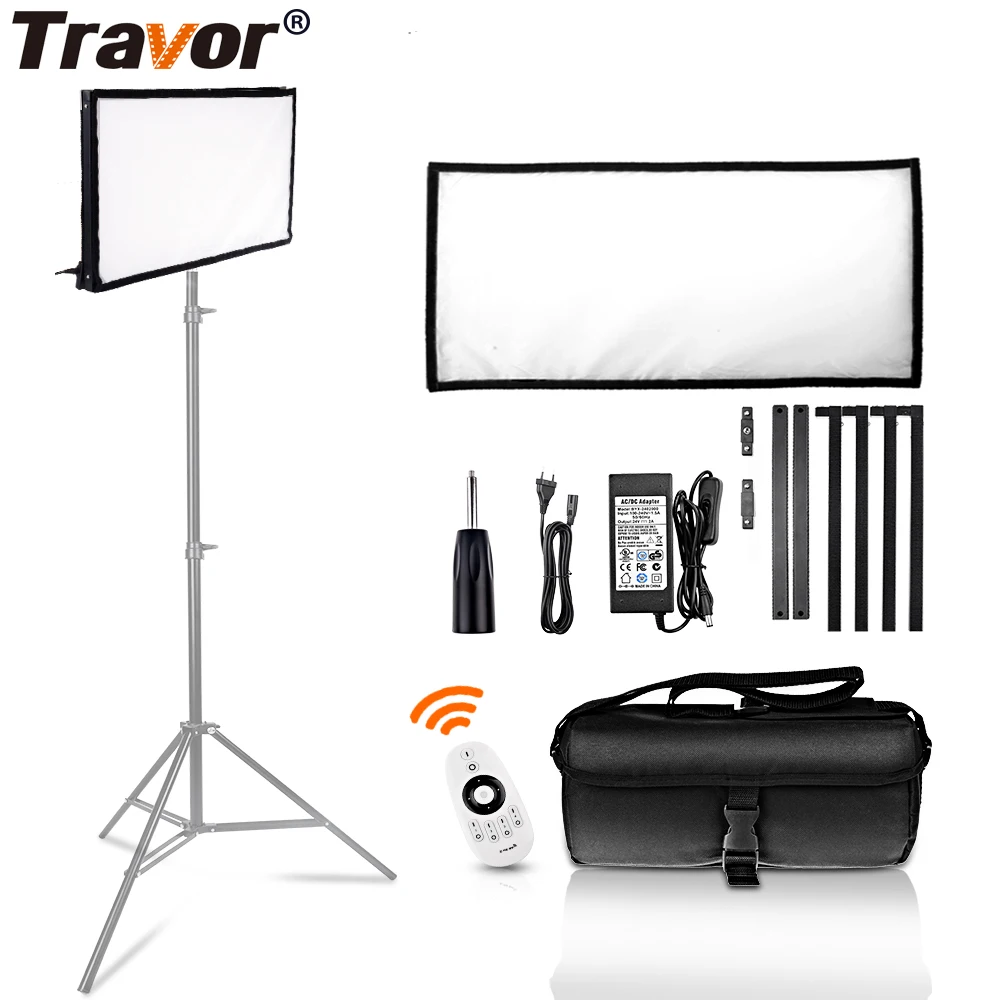 Travor FL-3060A LED Video Light 30*60CM Flexible Panel Light 3200K/5500K Studio Photography Lighting With 2.4G Remote Control
Travor FL-3060A LED Video Light 30*60CM Flexible Panel Light 3200K/5500K Studio Photography Lighting With 2.4G Remote Control