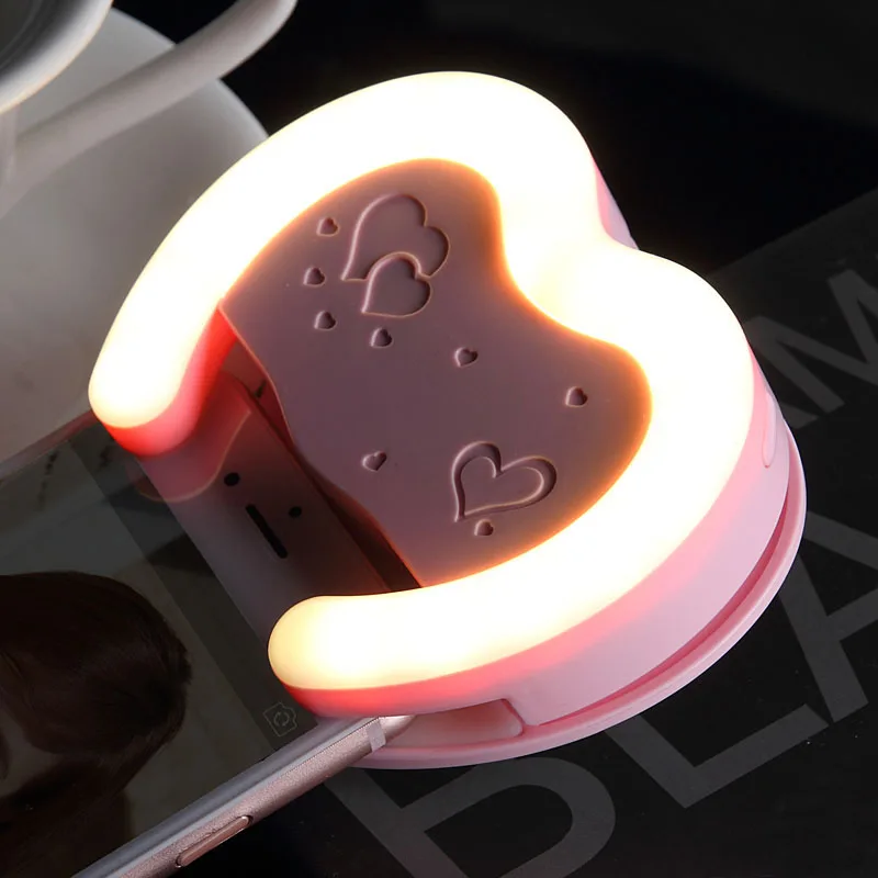 Heart Shaped Mini LED Flash Smartphone Selfie Ring Light Portable Round Flashes 3500K-6500K for iPhone Samsung
Heart Shaped Mini LED Flash Smartphone Selfie Ring Light Portable Round Flashes 3500K-6500K for iPhone Samsung