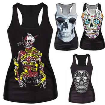 2018 Fashion Halloween Skull Bone Tanks RIBS 3D Vest Tops Women Sleeveless Sexy Tank Top Clothing Summer
2018 Fashion Halloween Skull Bone Tanks RIBS 3D Vest Tops Women Sleeveless Sexy Tank Top Clothing Summer