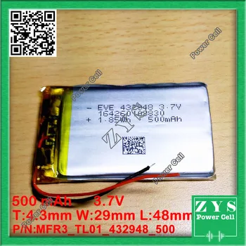 SafetyPacking(Level 4) 3.7V lithium polymer battery 042948 402948 320mAh MP3 MP4 GPS Bluetooth 4.3*29*48mm Tablet polymer batter
SafetyPacking(Level 4) 3.7V lithium polymer battery 042948 402948 320mAh MP3 MP4 GPS Bluetooth 4.3*29*48mm Tablet polymer batter