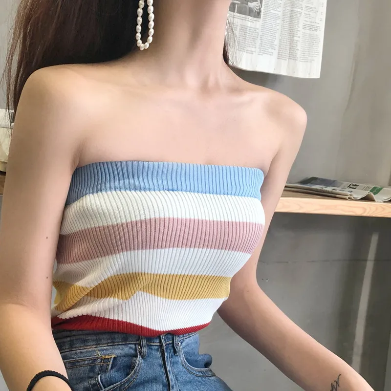 Rainbow Striped Color Block Tube Top Women Strapless Shirt Cropped Sexy Camiseta Tirantes Mujer Regata Feminina Debardeur Femme
Rainbow Striped Color Block Tube Top Women Strapless Shirt Cropped Sexy Camiseta Tirantes Mujer Regata Feminina Debardeur Femme