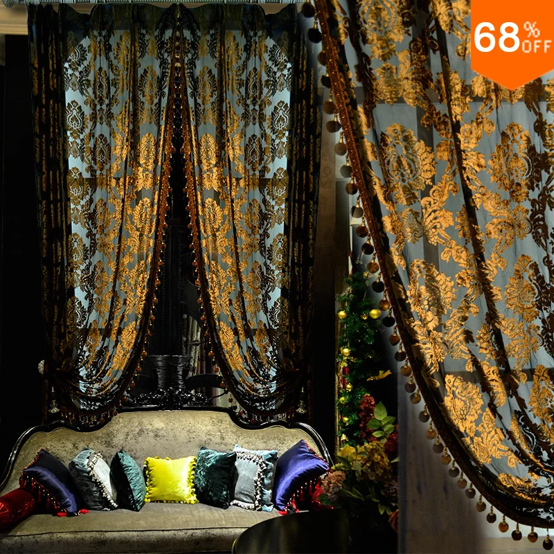 curtains for living room Euro Drapery Luxury Tulle high-grade velvet sheer curtain silk velvet sheer Tulle Gold Black curtains
curtains for living room Euro Drapery Luxury Tulle high-grade velvet sheer curtain silk velvet sheer Tulle Gold Black curtains