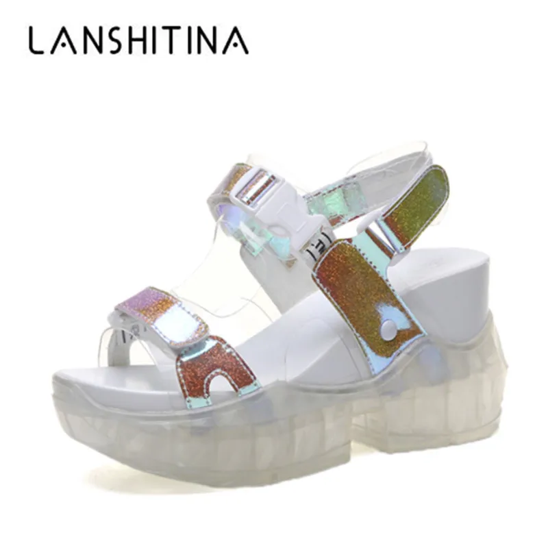 New Women Platform Sandals 2019 Summer Breathable Transparent Sneakers 9CM Wedge Heels Outdoor Jelly Shoes Comfortable Sandals
New Women Platform Sandals 2019 Summer Breathable Transparent Sneakers 9CM Wedge Heels Outdoor Jelly Shoes Comfortable Sandals